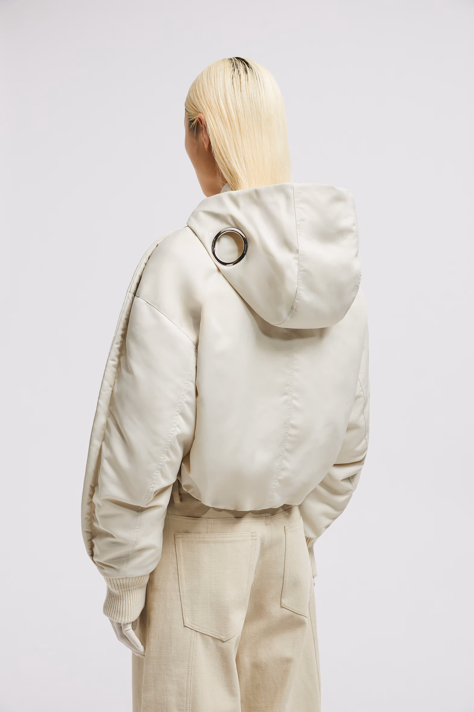 Moncler x Willow Smith Malek Hooded Short Down Jacket Women White Ivory Moncler 5